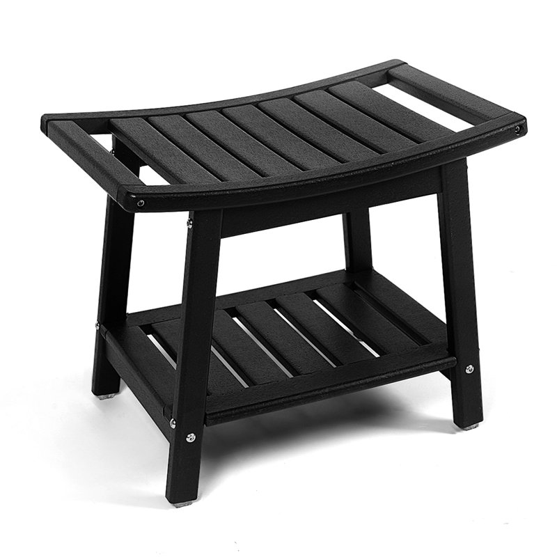 Banc de douche en PEHD 21,6 po Marthalene, Noir