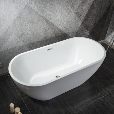 67'' x 29.53'' Freestanding Soaking Acrylic Bathtub