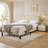 Queen size Bed with Adjustable Tufted Headboard, Platform Bed, Mattress foundation, No Box Spring Needed-2101124070-2101124064