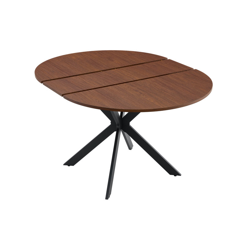 Table de salle à manger extensible ronde (43 po à 54 po) - Table de salle à manger compacte avec pieds en métal robustes, pour petit appartement / salon, table de salle à manger multifonctionnelle de 4 à 6 places