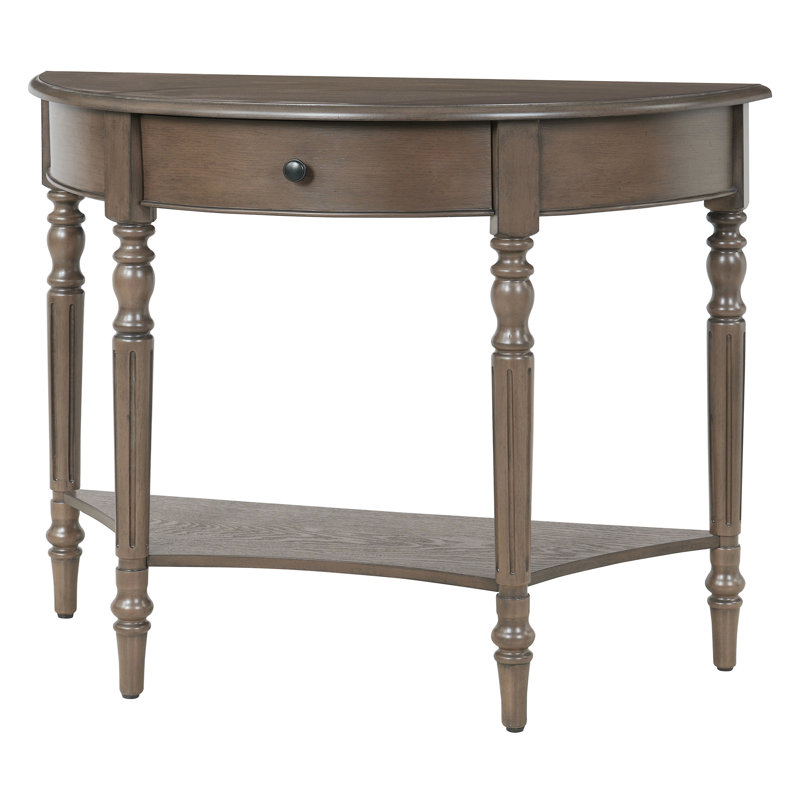 Console Table With Drawer And Bottom Shelf, Walnut