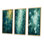 California Sunshine Retro Abstract Turquoise - Abstract Painting Art Set Of 3 Pieces