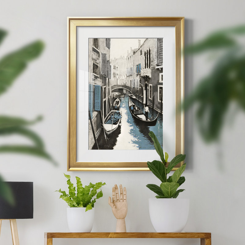 «Venice II» par E. Anthony Orme - reproduction de cadre photo, H 18,5 po x l 24,5 po x P 1,5 po, Gold Frame