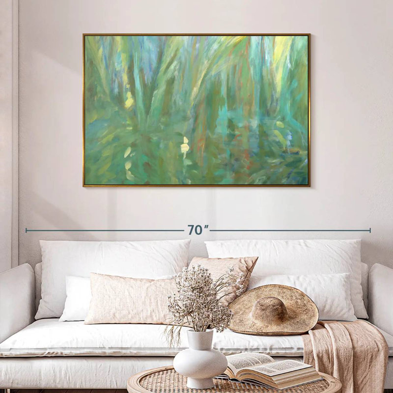 Diptyque des alizés II, 46 po x 31 po, Cadre flottant doré