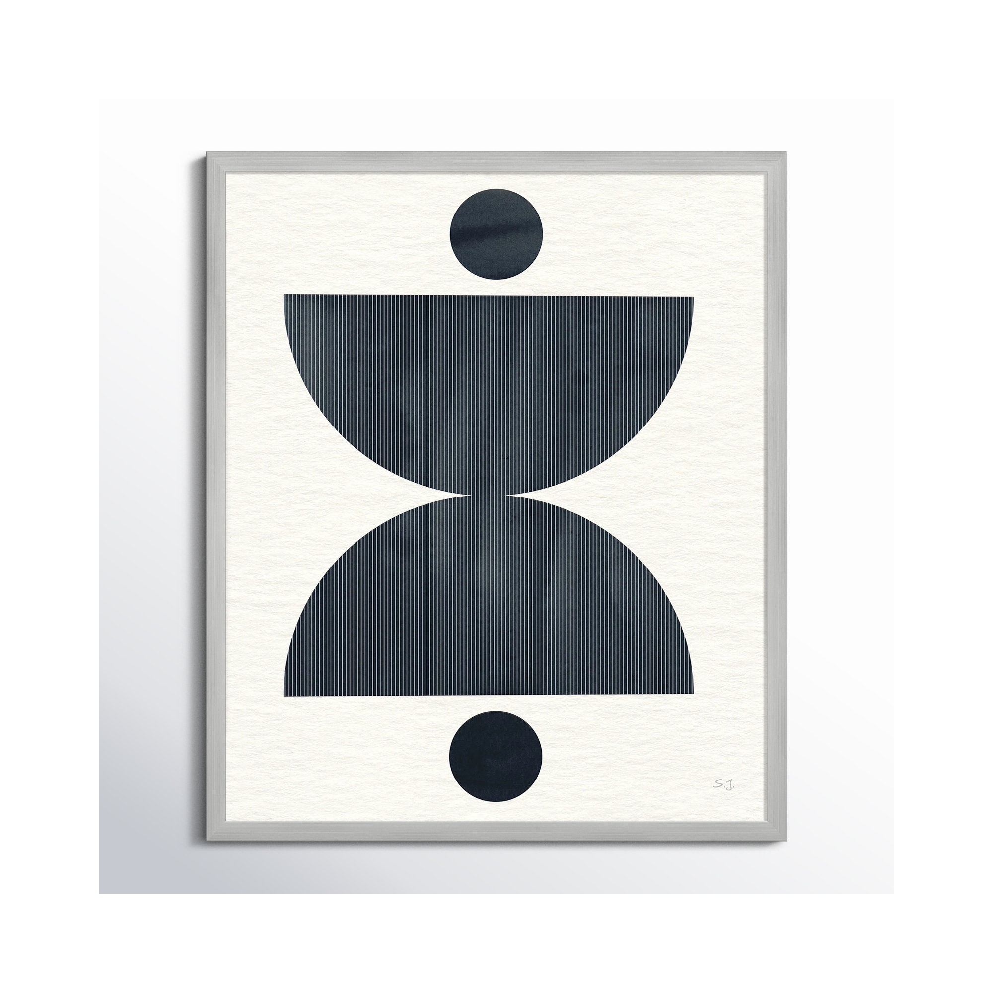 Eclipse II by Susan Jill, 25.5" H x 21.5" W x 0.75" D, Matte Silver Framed