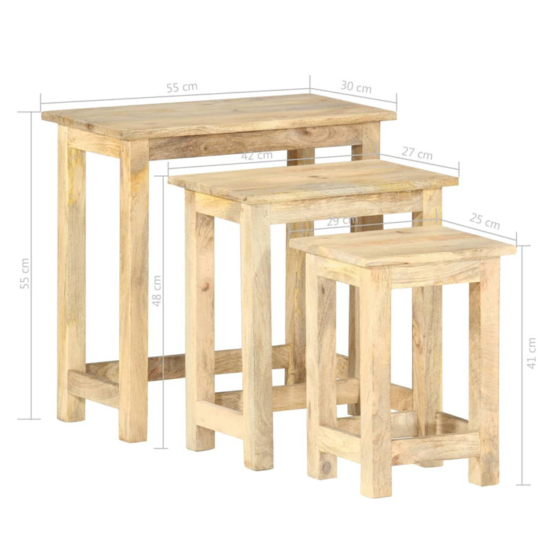 vidaXL Side Table Brown Solid Mango Wood Small to Medium