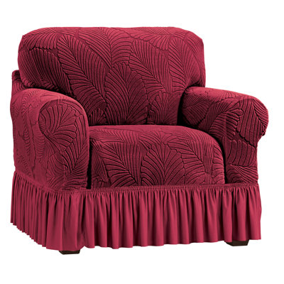 Textured Leaf Design Ruffled Skirt Slipcover