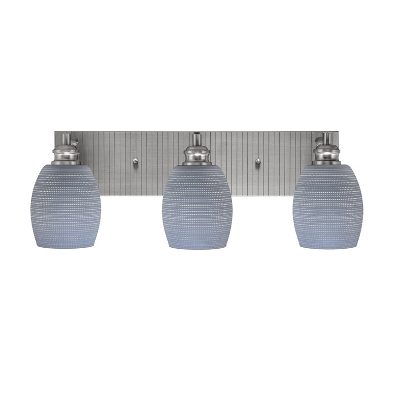 Éclairage pour meuble-lavabo 3 lumières Asmir, Nickel brossé, Gris