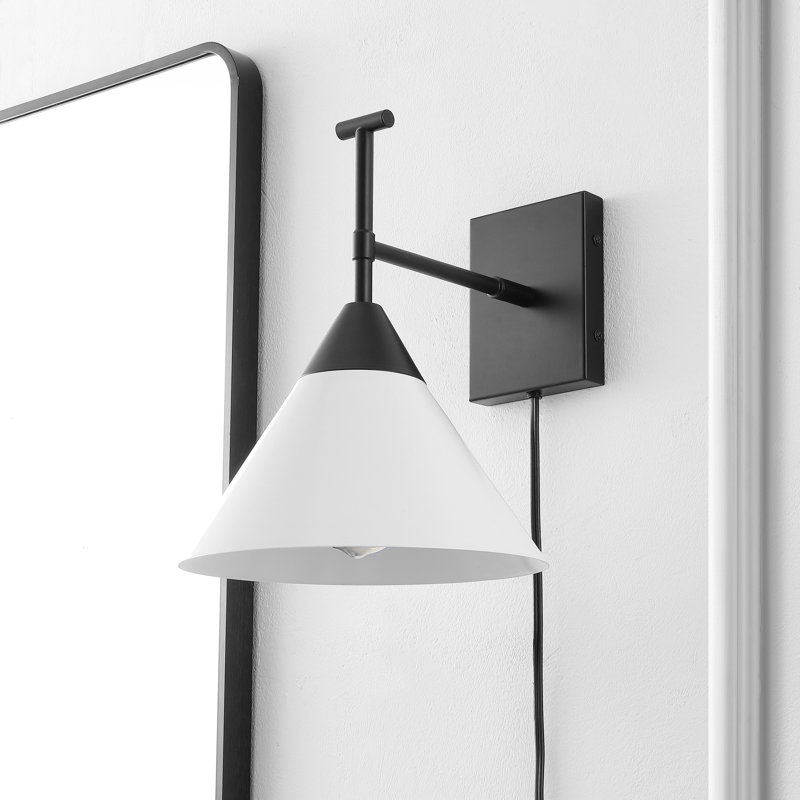 Cadyn Aluminum Plug-in Armed Sconce, Black