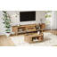 Ensemble de meuble télé et table basse en bois avec station de charge-416710527