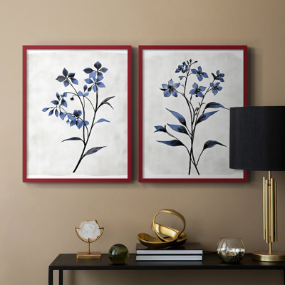 Série FLORAL - Impression encadrée de qualité supérieure - Prêt à accrocher - aucun clou requis - aucun clou requis