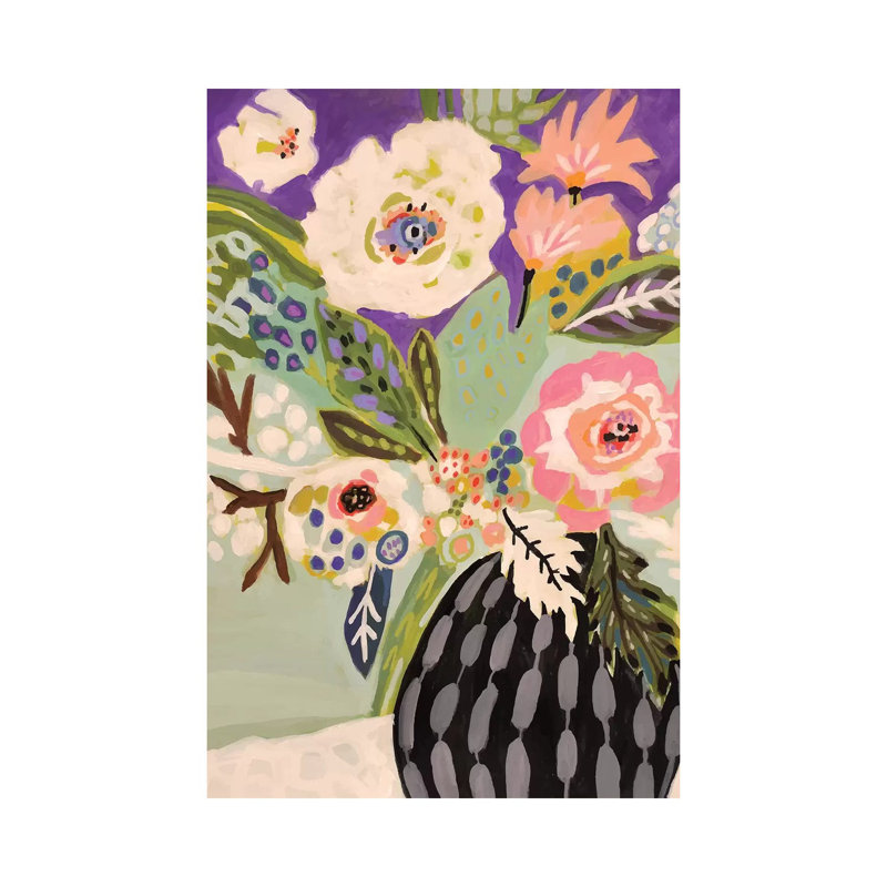 Fleurs fraîches dans un vase I - reproduction d'art murale - toile tendue, Toile tendue, Ne s’applique pas, H 18 po x l 12 po