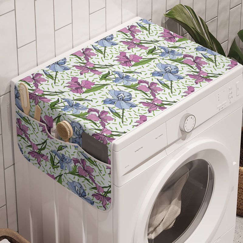 East Urban Home Floral Washing Machine Organizer Pack of 2 47" x 18.5" White Multicolor
