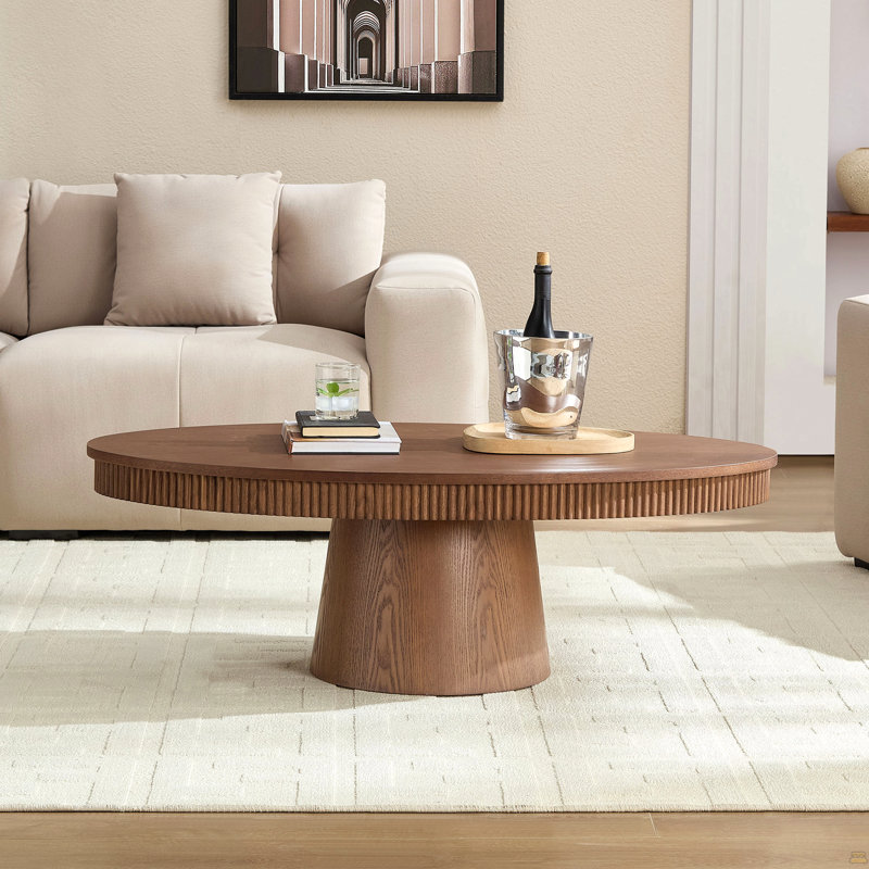 Table basse ovale de 47,24 pouces, Noyer