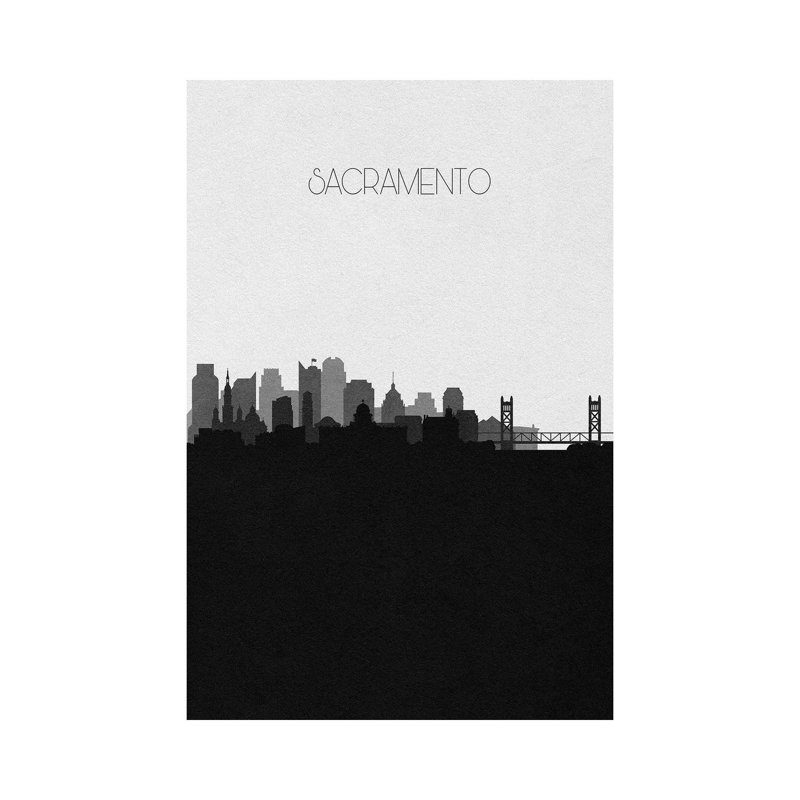 Sacramento Skyline 1 Piece Wrapped Canvas Wall Art, 66.04 cm H x 45.72 cm W x 3.175 cm D