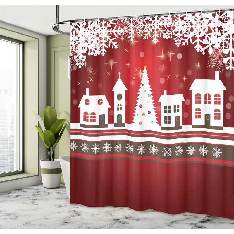 Shower Curtain with Hooks Included, 70" H x 69" W