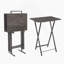 5 Piece Folding TV Tray Table Set,Foldable Sofa Side Table,End Table,Snack Table,Save Space,Grey