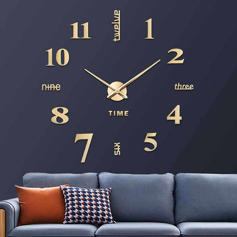 Très grande horloge murale Chockla, Or