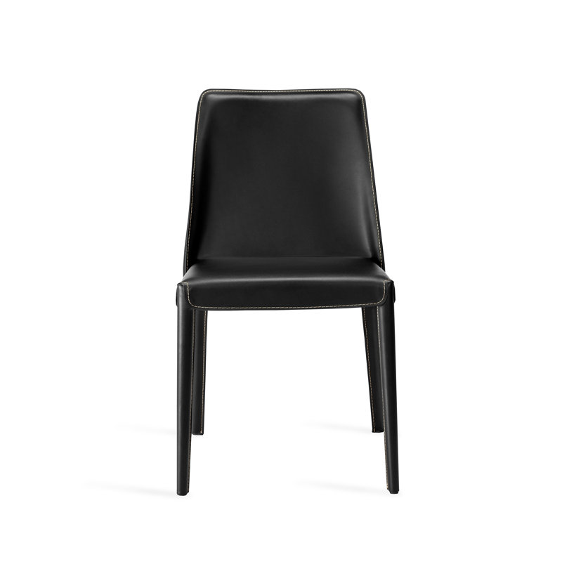 Malin Leather Dining Chair, Black Night