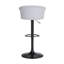 Tabouret de bar réglable en bois noir en tissu gris clair avec métal noir-843278365