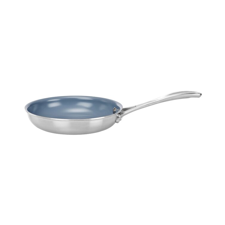 Zwilling Spirit Ceramic Nonstick 9.5-Inch, 18/10 Stainless Steel, Non-Stick, Frying Pan with Glass Lid