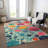 Machine Washable Indoor/Outdoor Xhevrie Teal Rug-1245424990