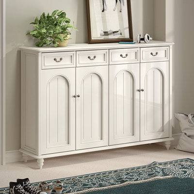 White Solid Wood Shoe Storage Bench