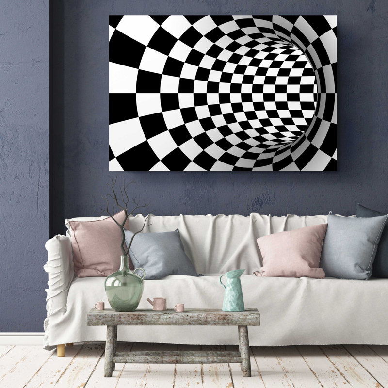 " Checker Board Optical Illusion Design ", 20" H x 30" W x 1" D