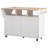 55.5" Fluted Kitchen Island with 2 Drop Leaf, Kitchen Storage Cart with Power Outlet, 4 Doors, Spice rack, Rolling Island Table with Wood-grain Top, Curved Edge for Kitchen, Dining Room-128970528