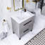 28 po Élégant meuble-lavabo sur pied avec lavabo en céramique