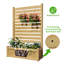 Écran de clôture d'intimité en bois massif avec bac à fleurs, installation sans creusage, conception de drainage pour le jardin, le patio et la cour-126543023-126703587