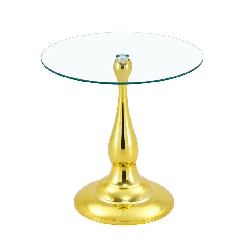Table de bout haute 20,3 po, Transparent, Gold