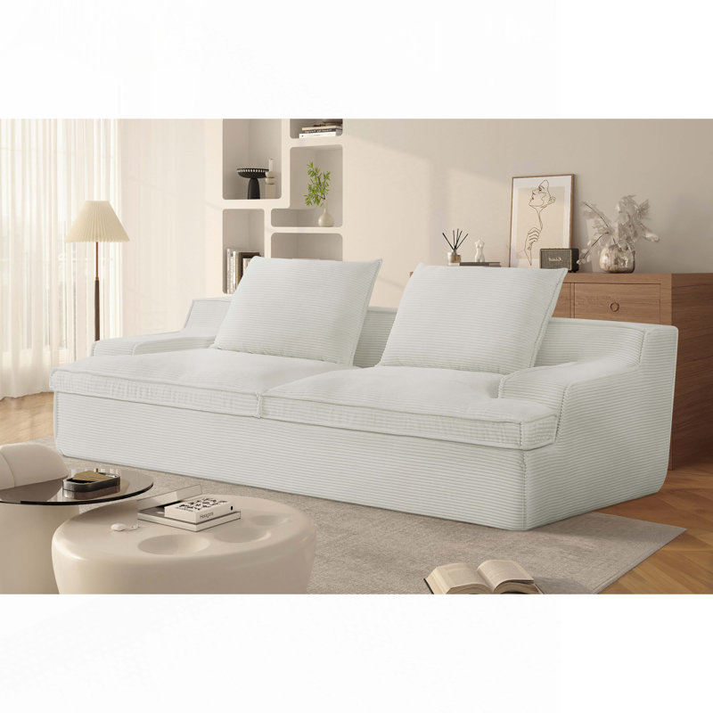 Boneless Compression Foam oversized sofa, Ivory