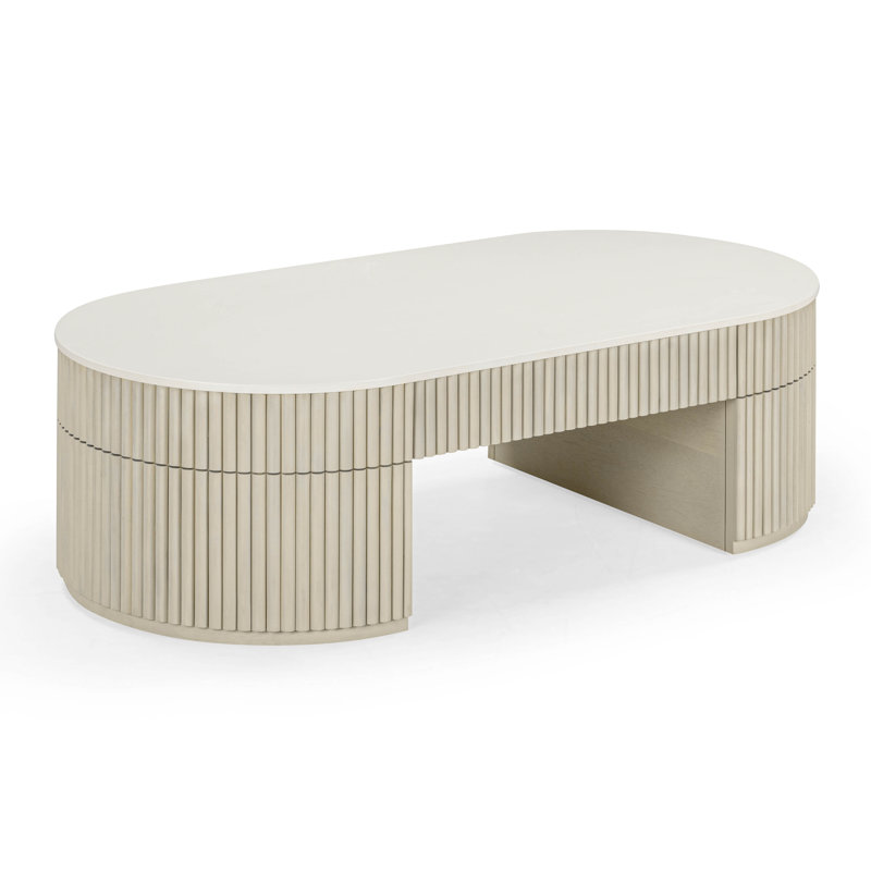 Grande table basse crème avec rangement