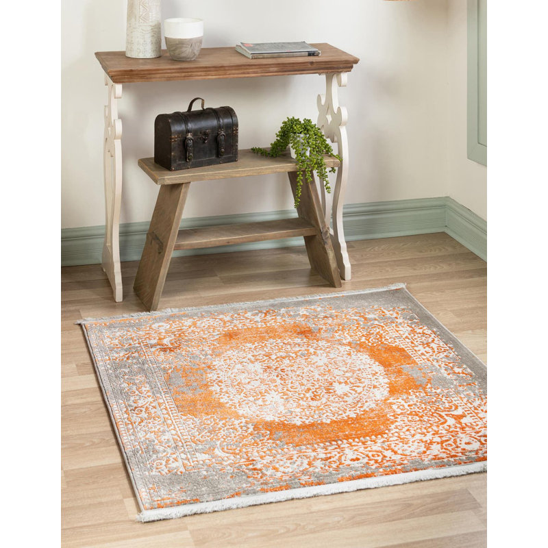 Tapis oriental Malynn, Rectangulaire 8 pi x 10 pi, Orange
