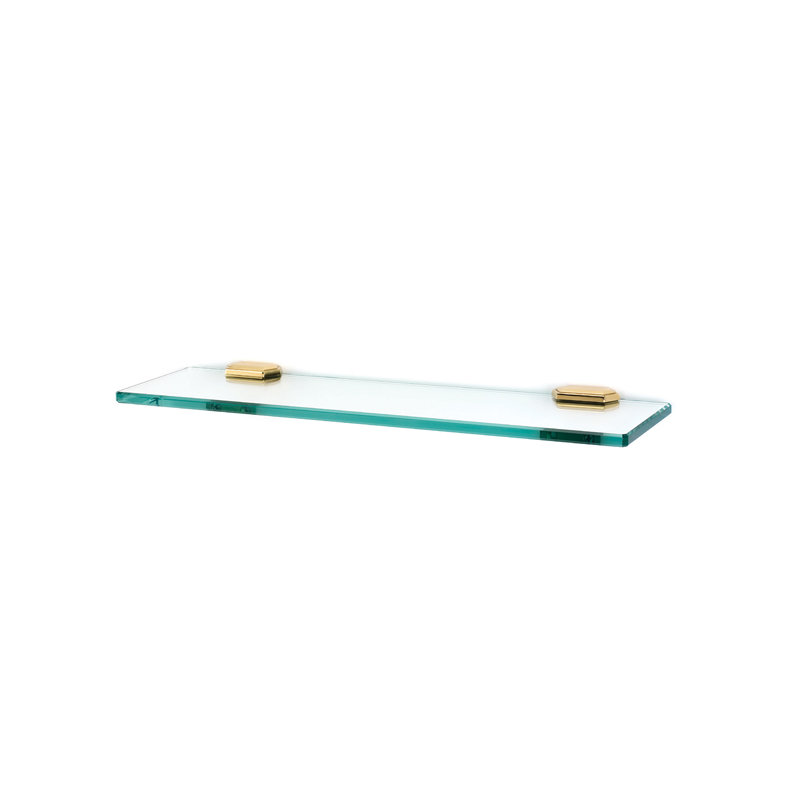 Nicole Bracket Shelf, Polished Brass, 24" W x 5.125" D