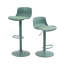 Ensemble de tabourets de bar 2 tabourets de bar pivotants à hauteur réglable avec dossier, chaises d'îlot de cuisine en cuir polyuréthane sans accoudoirs, grande base robuste pour la maison / le bar / le restaurant-1851539812-1851539808