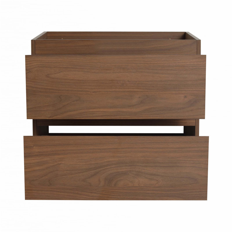 Meuble-lavabo mural avec lavabo en résine, Brun, 24"