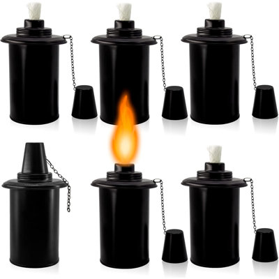 Torch Replacement Canisters 12oz, Outdoor Refillable Canister with Wicks and Caps