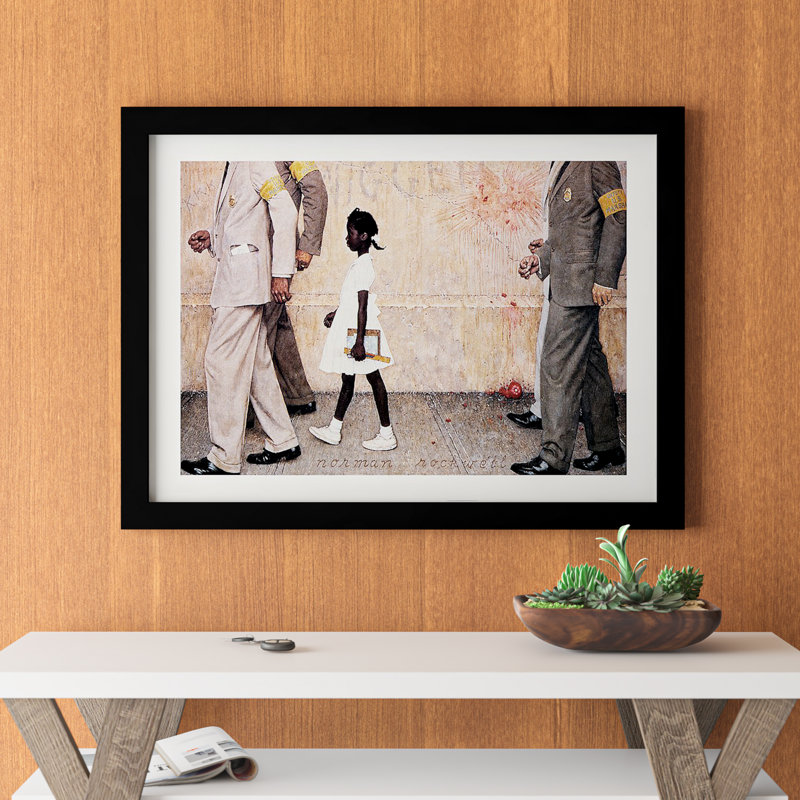 Le problème que nous vivons tous (Ruby Bridges) par Norman Rockwell - impression, Impression encadrée, H 32 po x l 48 po