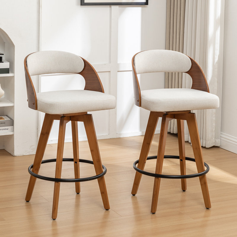 Cielito Swivel Bar Stool, Beige, Bar Stool (76.2cm Seat Height)