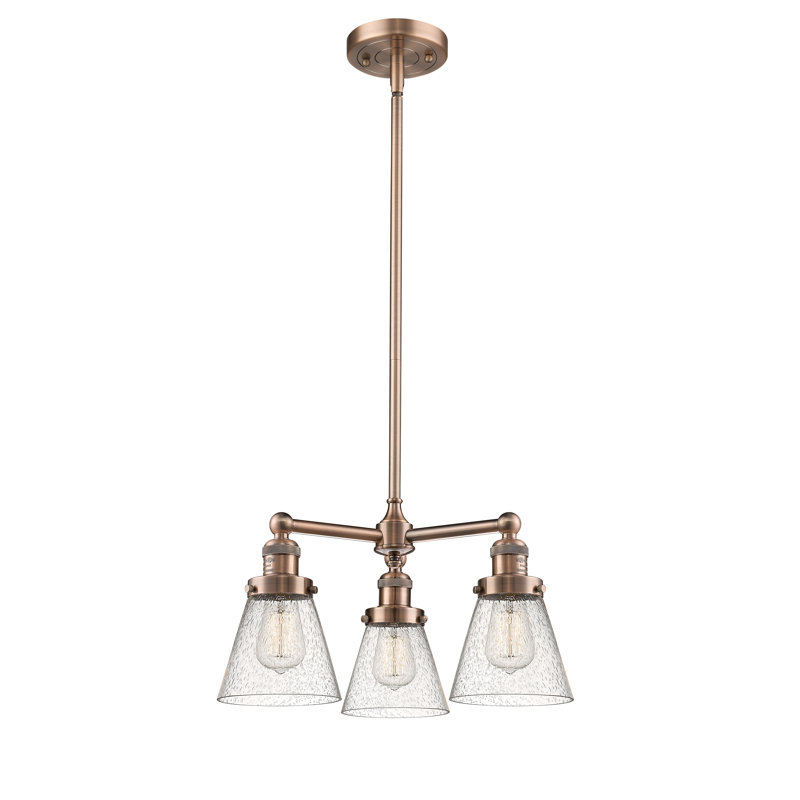 Lustre classique à 3 lumières Seaham, Cuivre antique