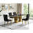 68.11" Dining Table Set, Modern Kitchen Table Set with Imitation Marble Top, Faux Marble Dining Room Table with Velvet Dining Chairs, Modern Dining Table Set for Kitchen Furniture-1777777100-1777777097