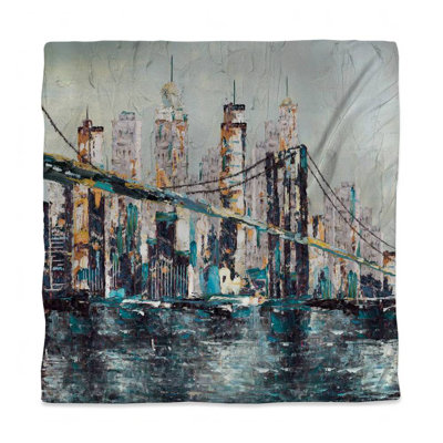 Blue Bedroom Duvet Cover | Abstract Textured Bridge Design