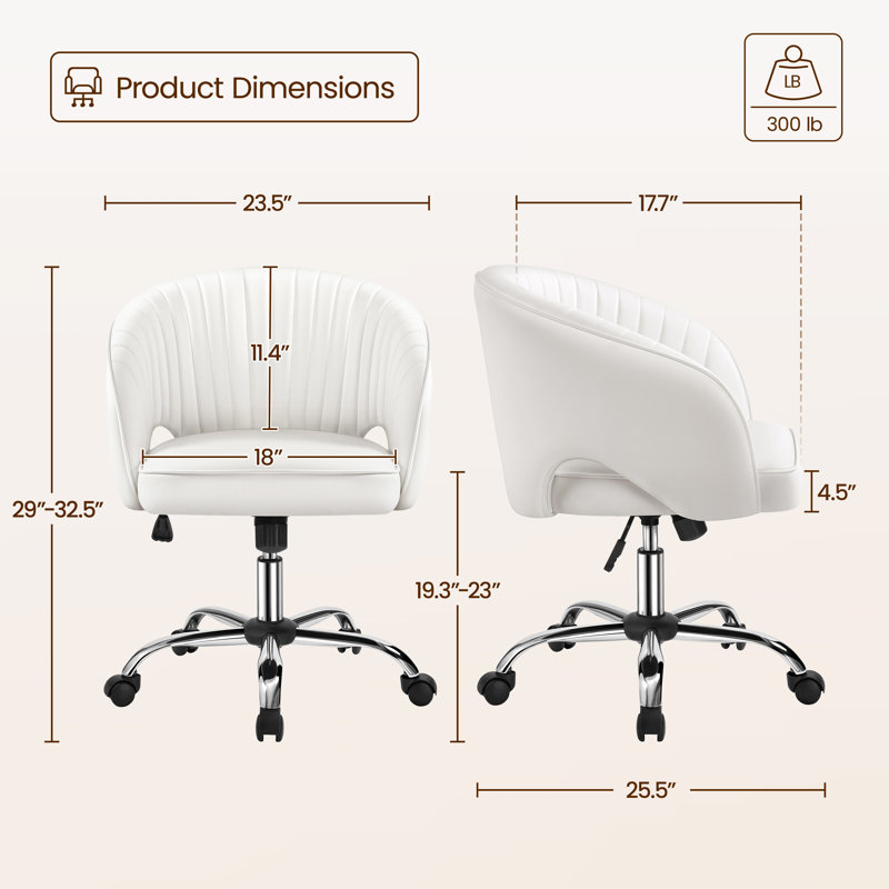 Fauteuil de bureau Eggers, Blanc