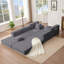 Canapé modulaire convertible 10-en-1, canapé d'angle, canapé-lit convertible au sol, velours côtelé, poche latérale, sans assemblage, bricolage, canapé modulaire en forme de L, 6 coussins-1725990191