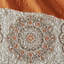 Literie très grand / très grand de couleur orange, médaillons floraux, coussins brodés, 3 taies décoratives et 2 coussins 6 pièces, courtepointe réversible orange