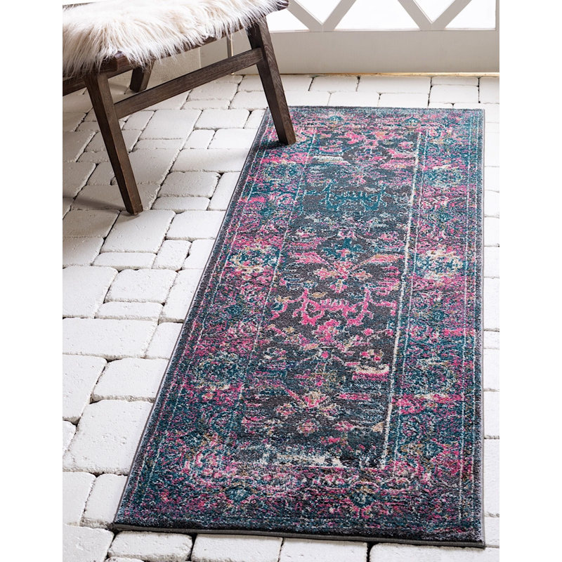 Tapis oriental rose Mumford, Tapis de couloir 2 pi x 6 pi