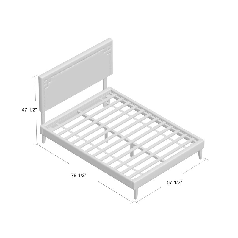 Lit plateforme Ruthie avec pieds carrés fuselés par Modway, Grand, Blanc