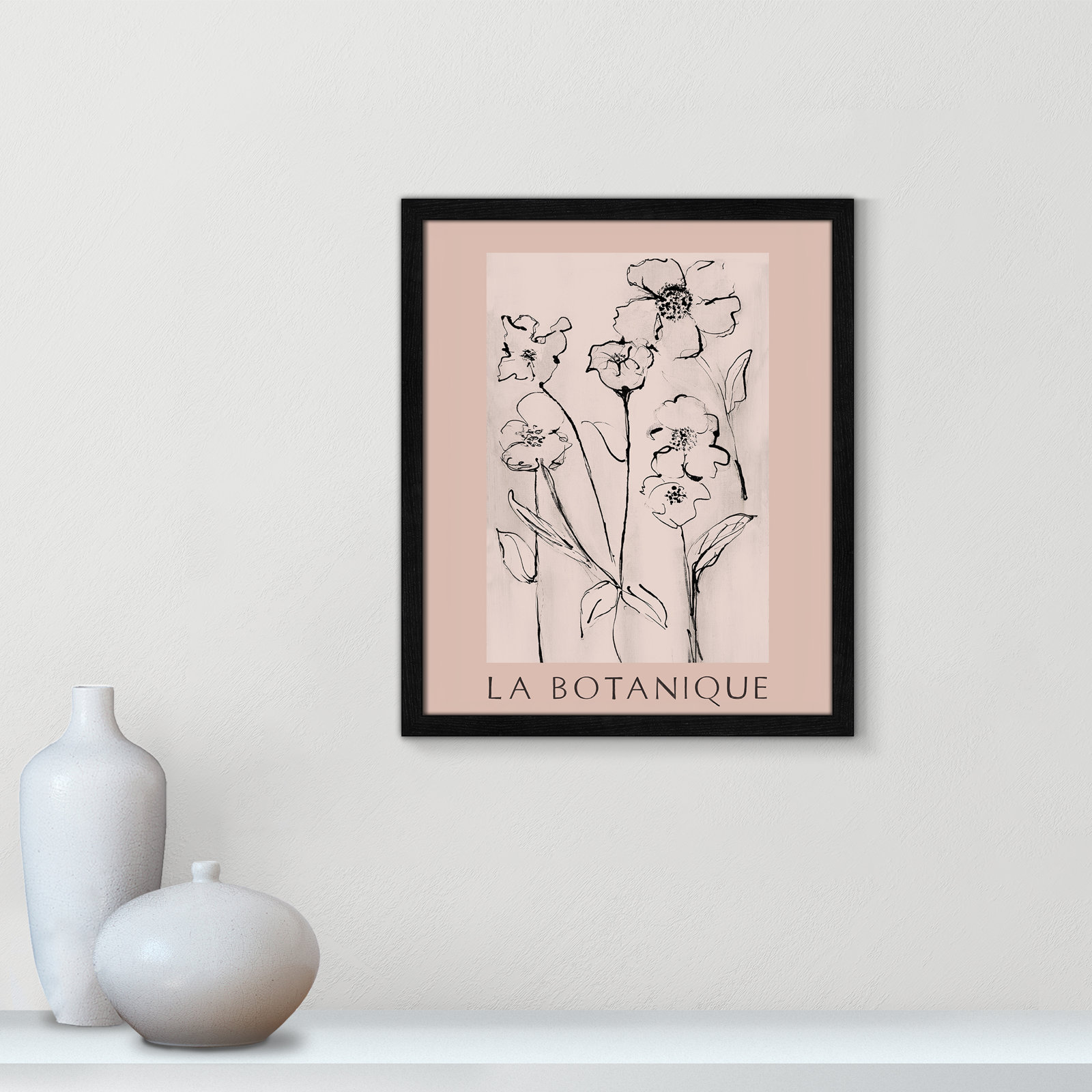 Riya "La Botanique" Print by Susan Jill, Black Single Picture Frame, No, 19" H x 16" W x 0.75" D